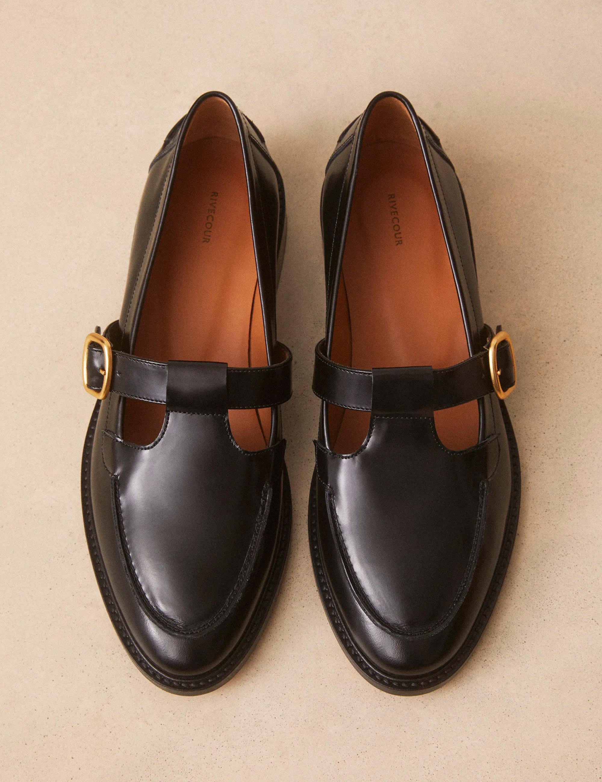 Mocassins Cuir Poli Noir - Numéro 84 - Rivecour