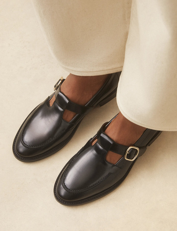 Mocassins Cuir Poli Noir - Numéro 84 - Rivecour