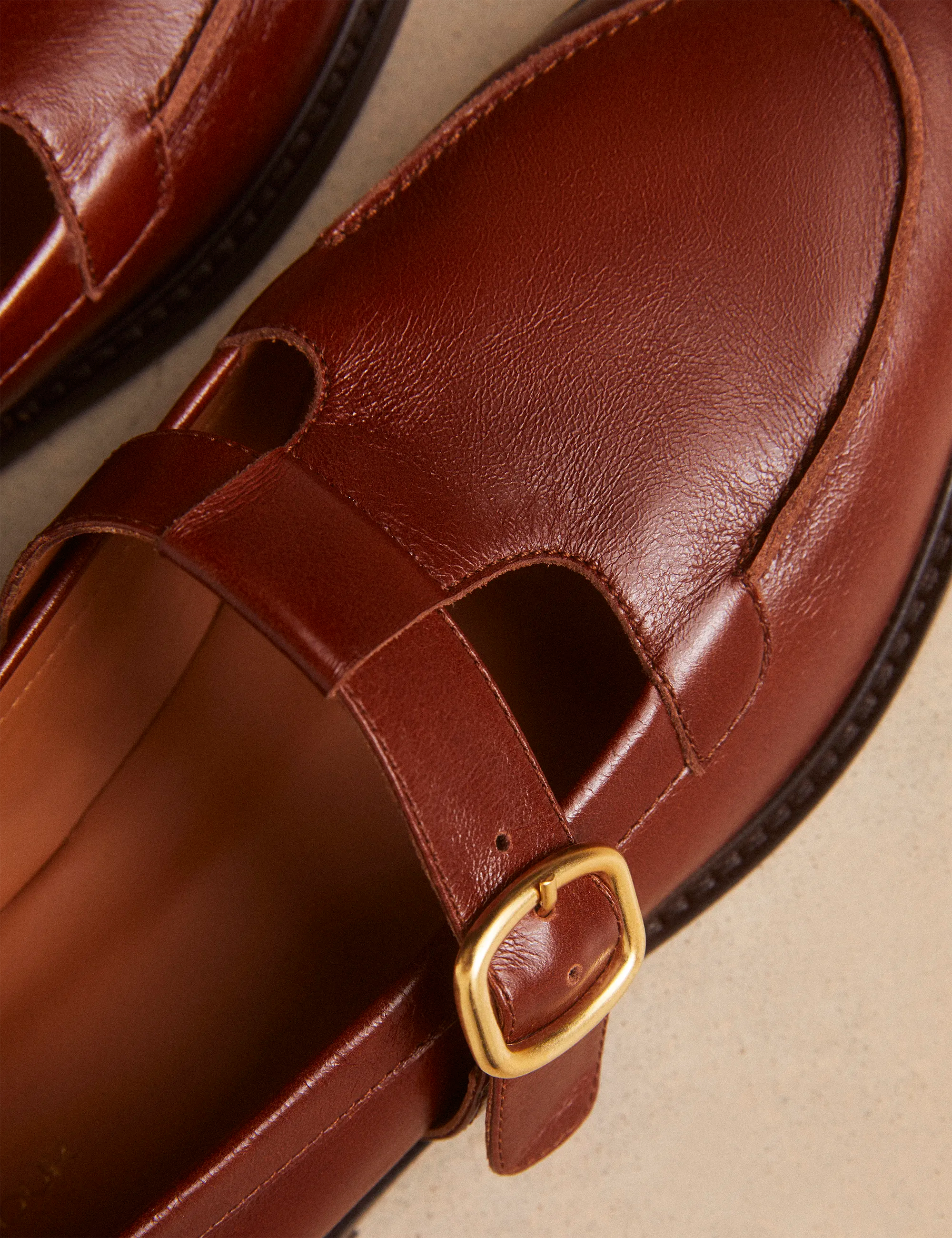 Mocassins Cuir Façon Vintage Cognac - Numéro 84 - Rivecour