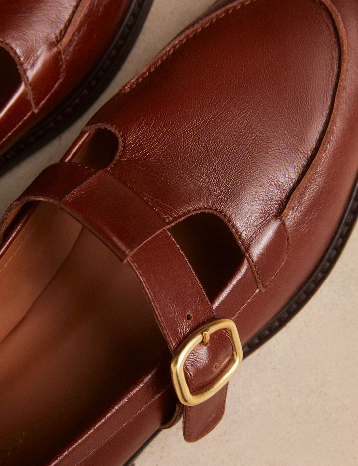 Mocassins Cuir Façon Vintage Cognac - Numéro 84 - Rivecour