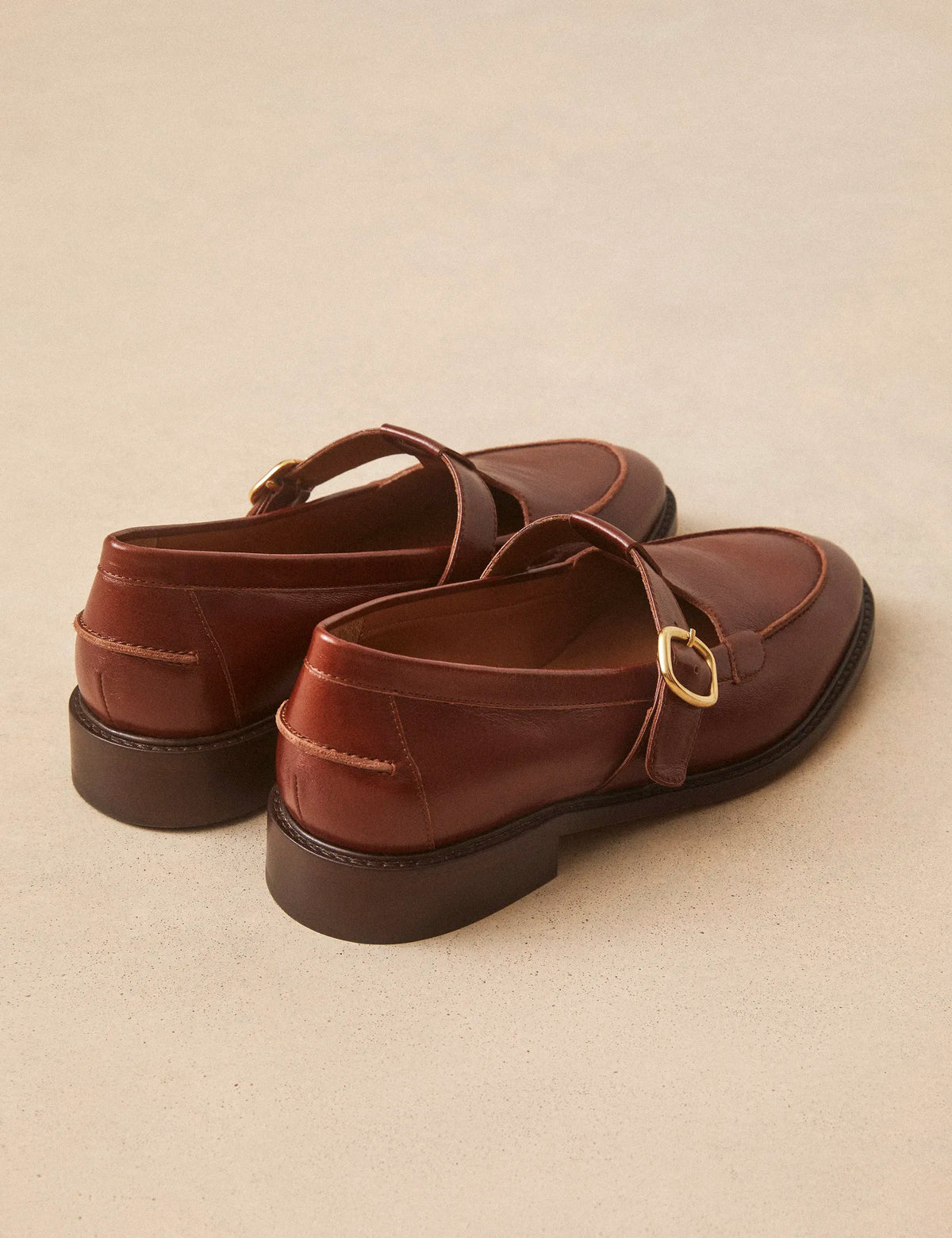 Mocassins Cuir Façon Vintage Cognac - Numéro 84 - Rivecour