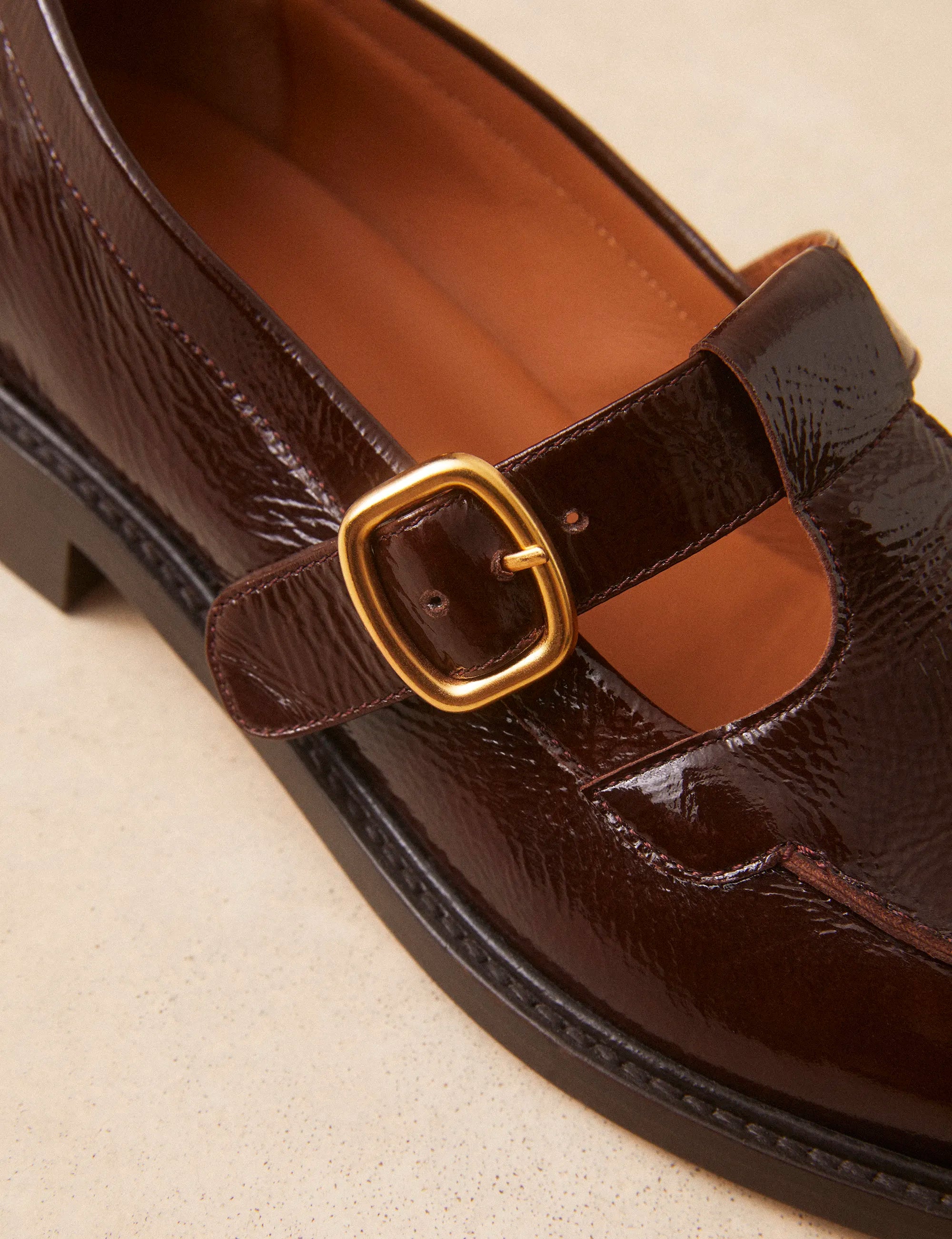 Mocassins Cuir Vernis Marron - Numéro 84 - Rivecour