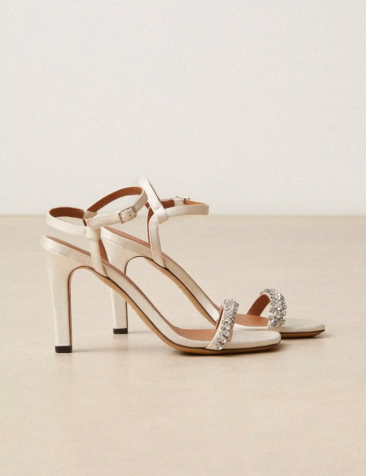 Sandales à talons Satin Blanc - Numéro 910 - Rivecour