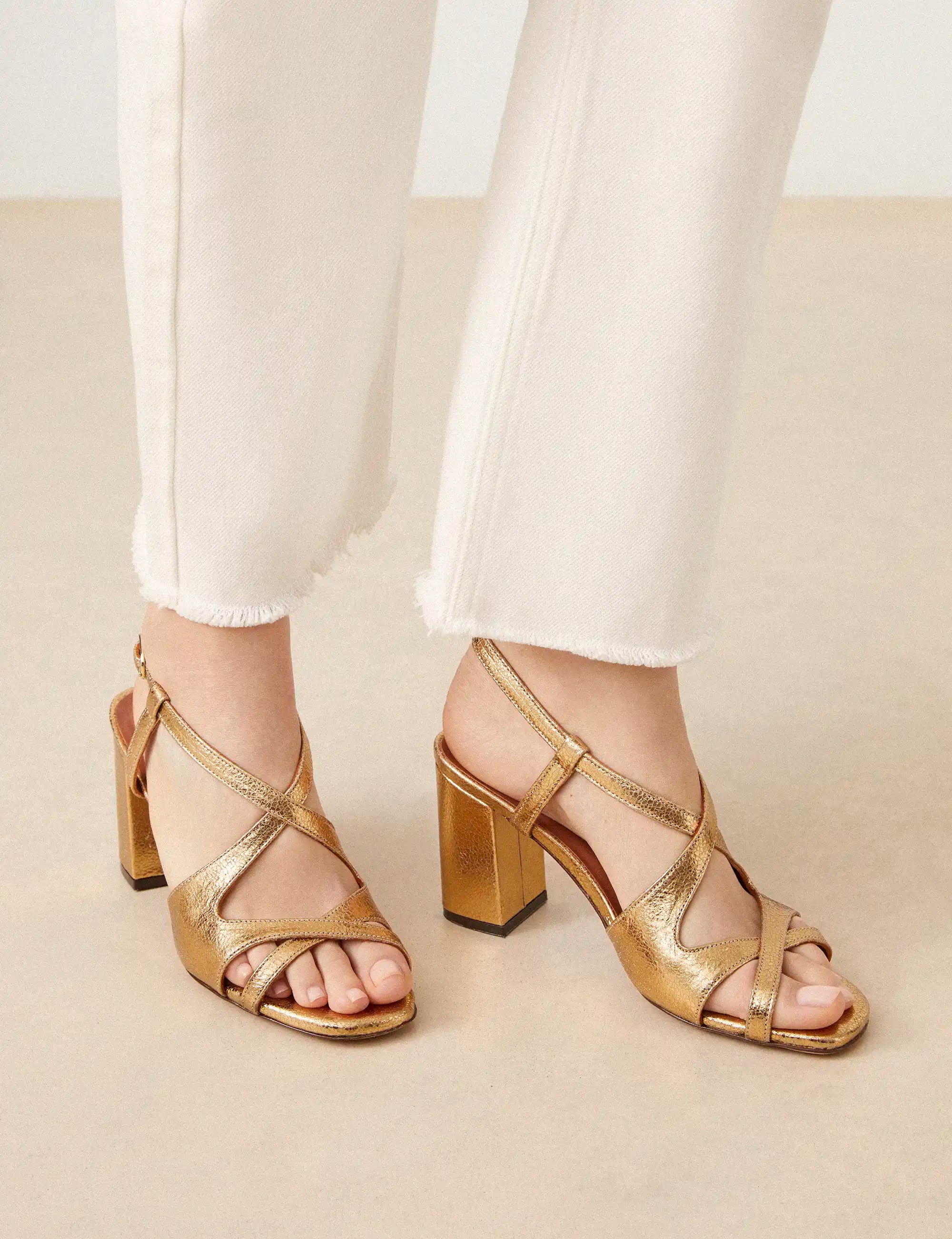 Sandales à Talons Dorées - Numéro 953 - Rivecour