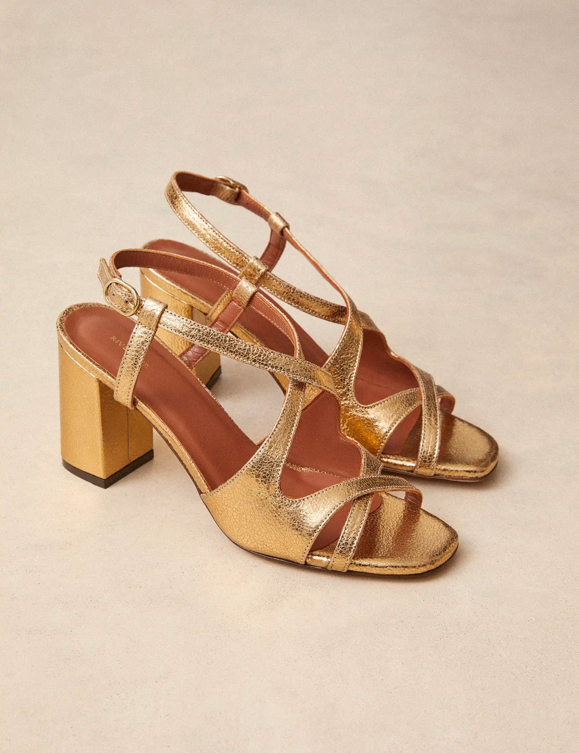 Sandales à Talons Dorées - Numéro 953 - Rivecour