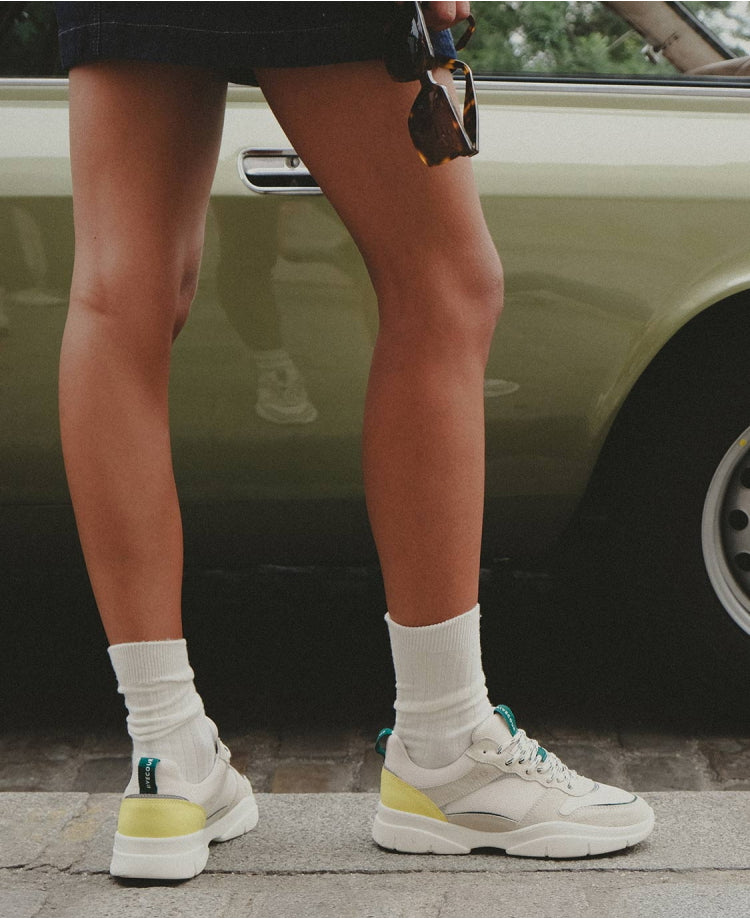 Baskets n°15 Blanc/Jaune/Vert