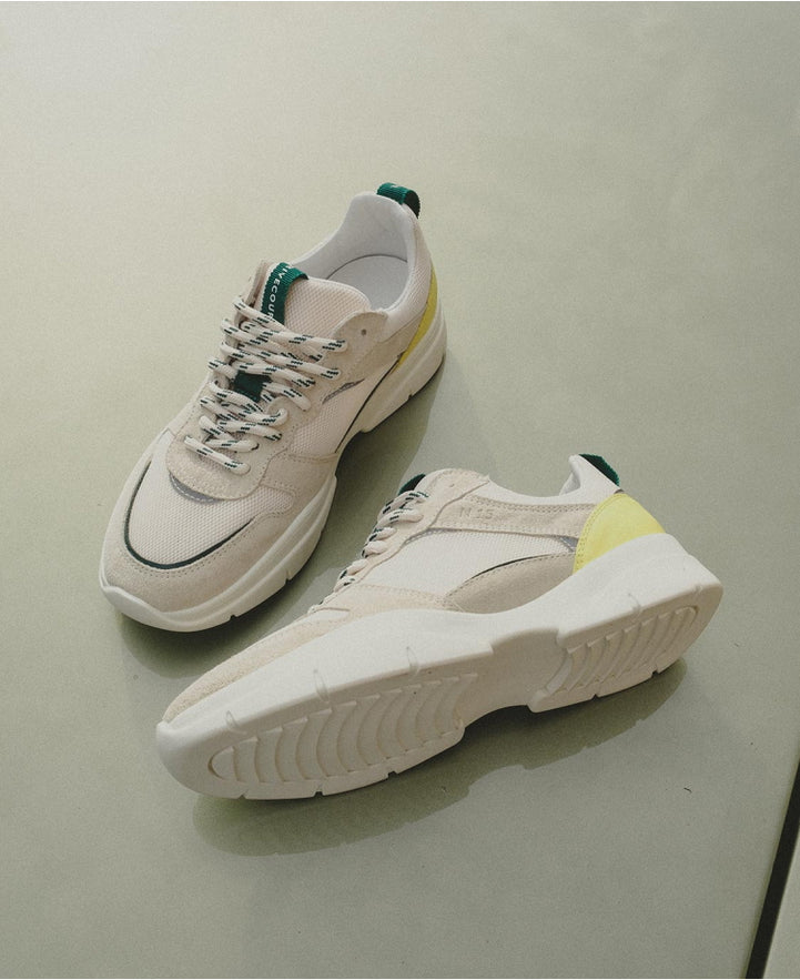 Sneakers n°15 White/Jaune/Green