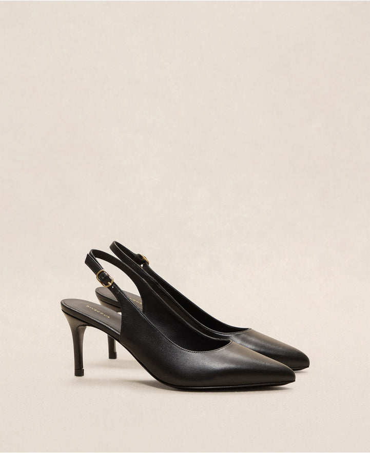 Escarpins n°132 Cuir Noir