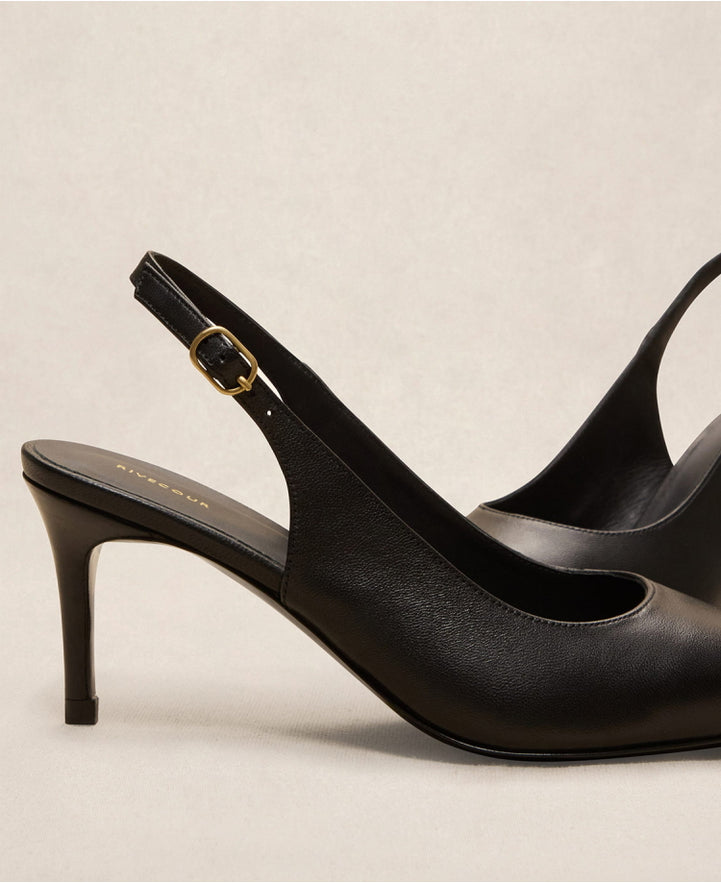 Escarpins n°132 Cuir Noir
