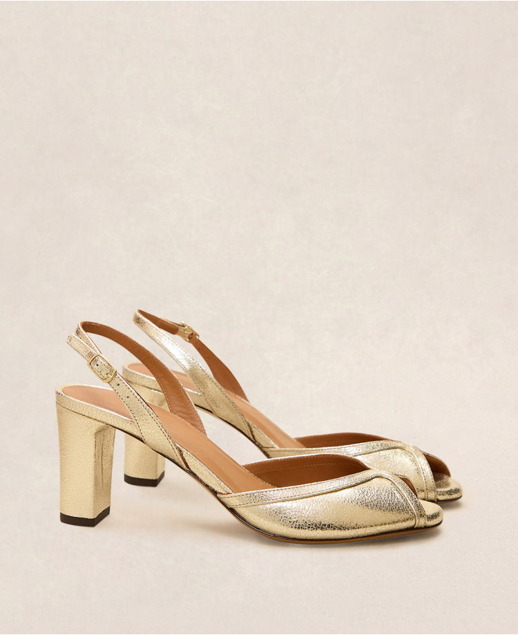 Sandales n°772 Or Blanc