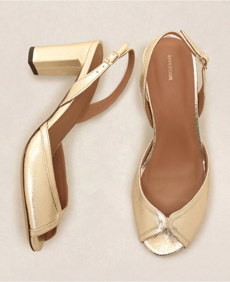 Sandales n°772 Or Blanc