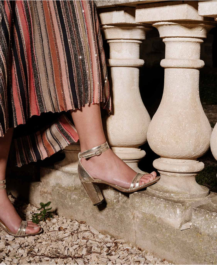 Sandales n°853 Or Blanc