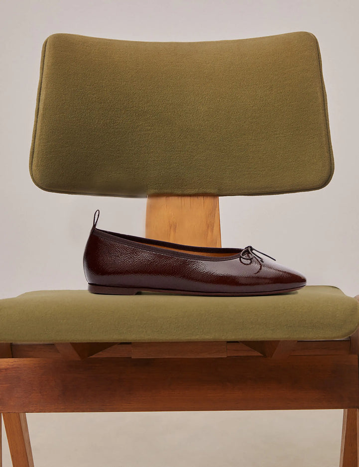 Ballet Flats Leather Patent Brown - Numéro 124 - Rivecour