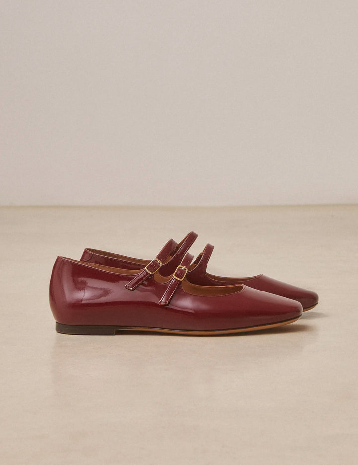 Babies Cuir Vernis Bordeaux - Numéro 128 - Rivecour