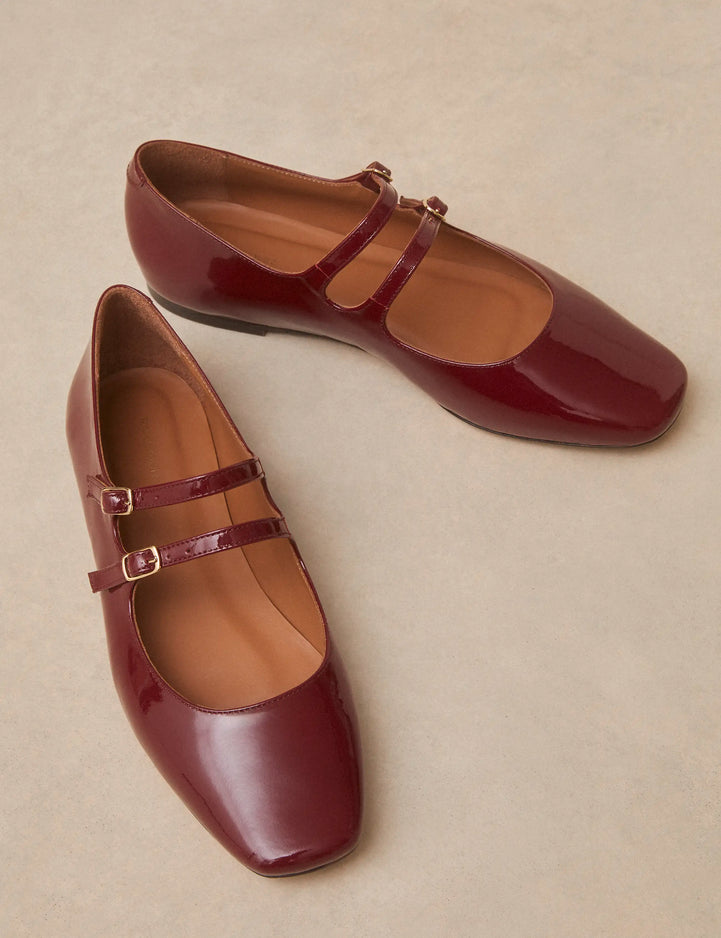 Babies Cuir Vernis Bordeaux - Numéro 128 - Rivecour