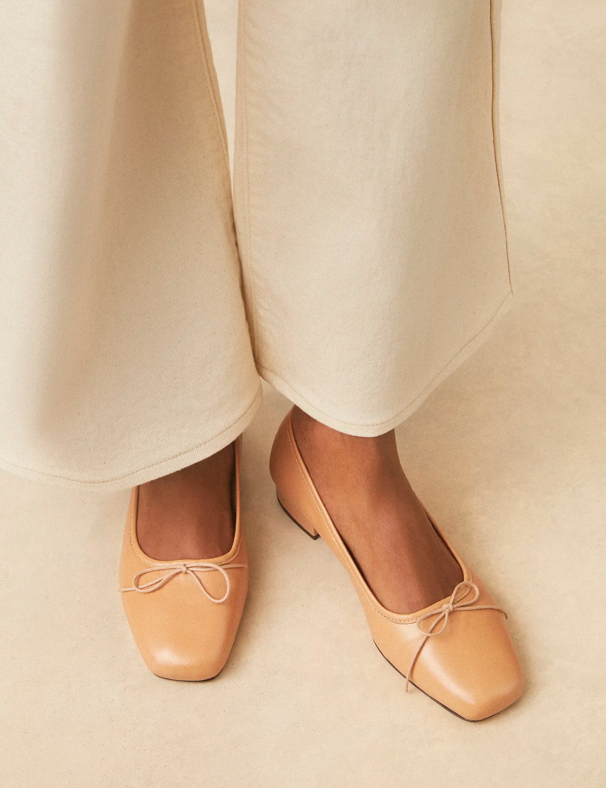Ballerine Cuir Nappa Camel - Numéro 134 - Rivecour