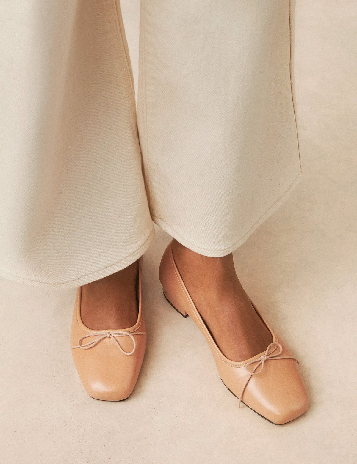 Ballerine Cuir Nappa Camel - Numéro 134 - Rivecour