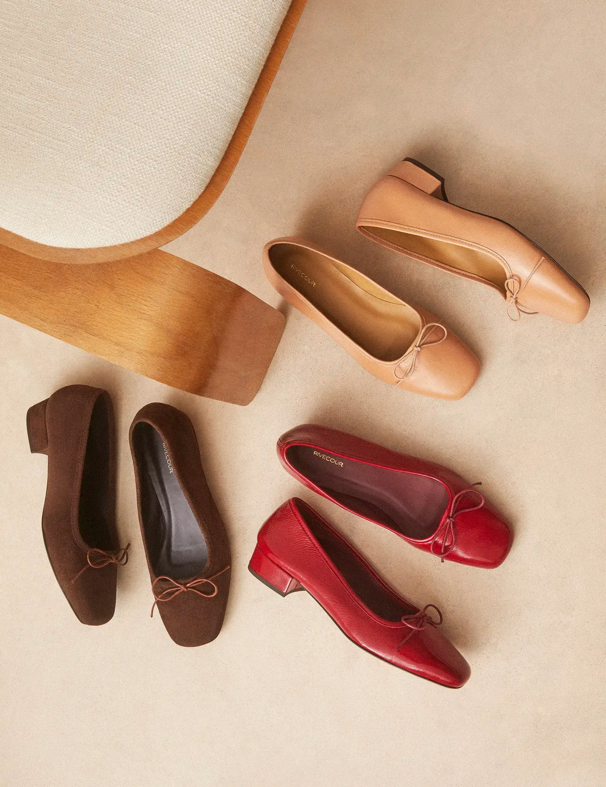 Ballerine Cuir Vernis Rouge Cerise - Numéro 134 - Rivecour