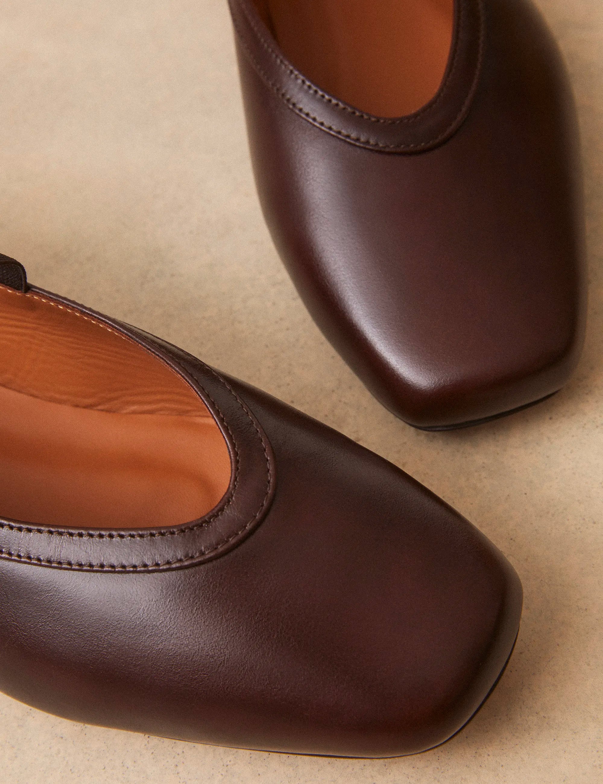 Ballerines Cuir Marron Chocolat - Numéro 136 - Rivecour