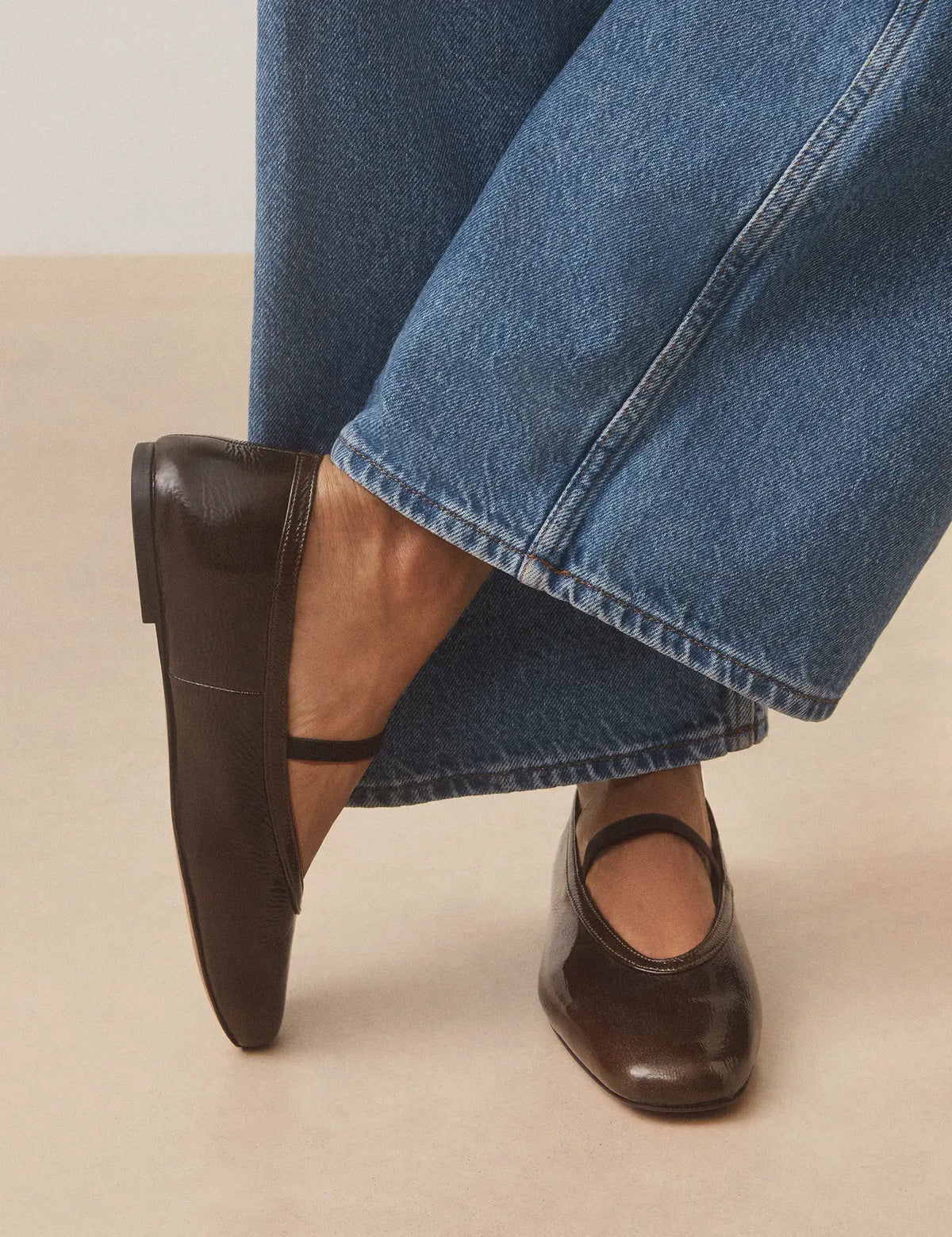 Ballerines Cuir Vernis Kaki - Numéro 136 - Rivecour