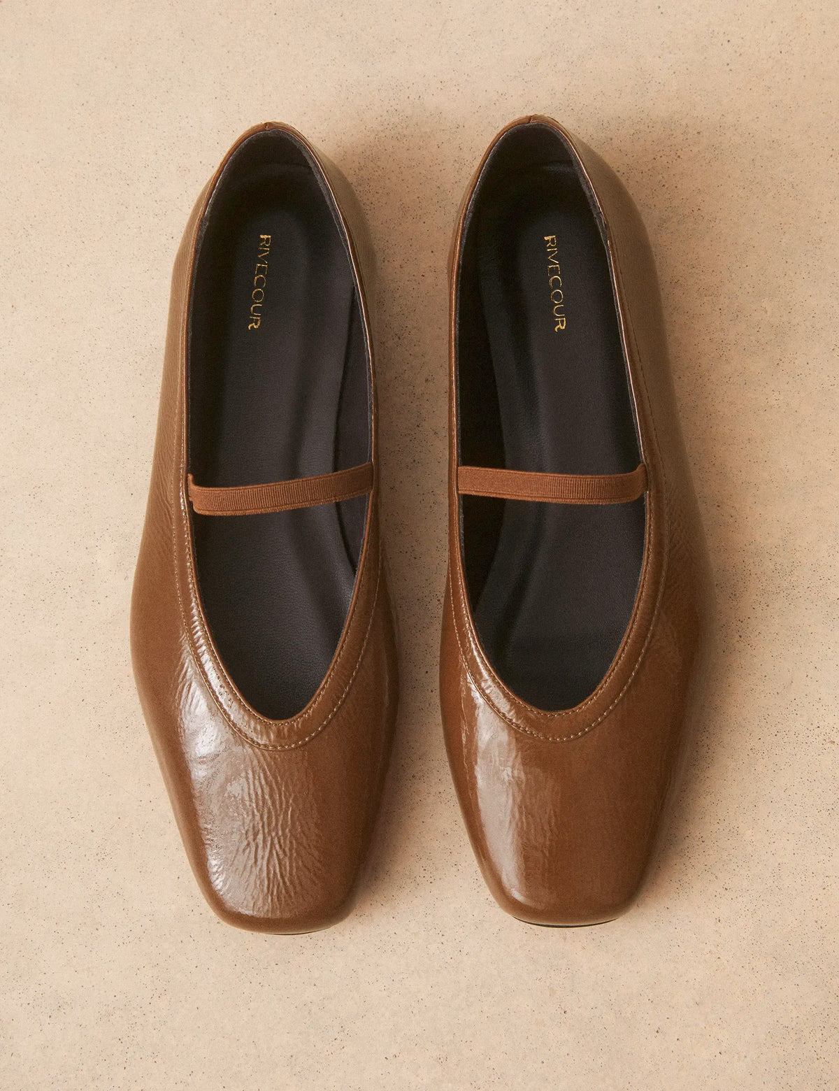 Ballerines Cuir Vernis Brun - Numéro 136 - Rivecour