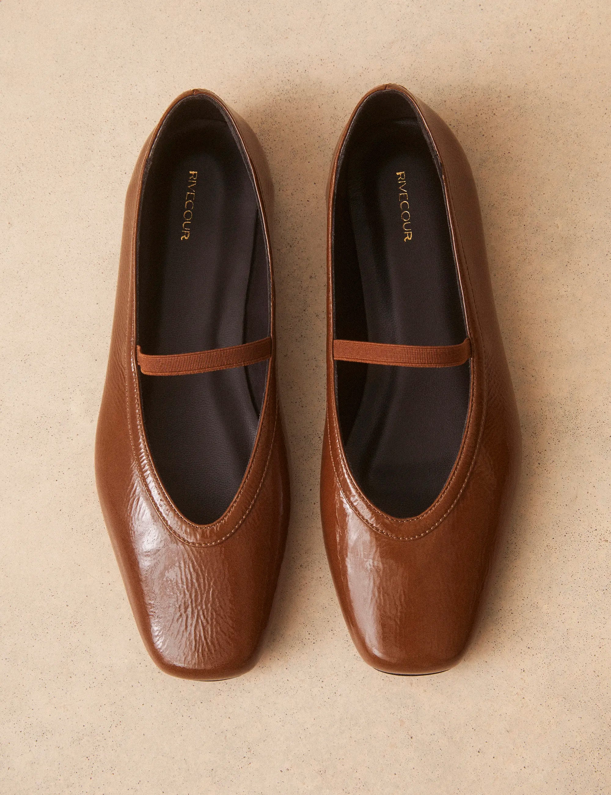 Ballerines Cuir Vernis Brun - Numéro 136 - Rivecour