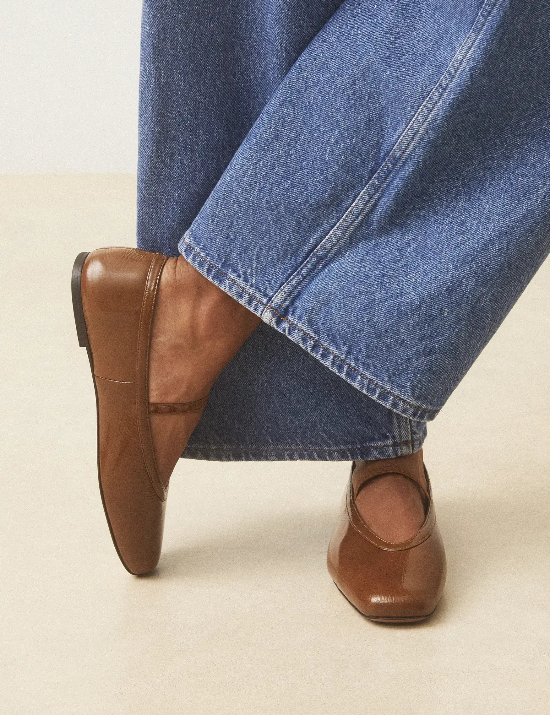 Ballerines Cuir Vernis Brun - Numéro 136 - Rivecour
