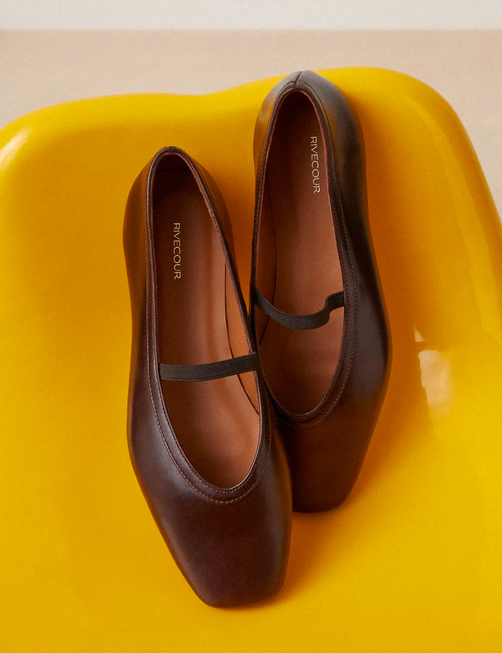 Ballet Flats Leather Ebony - Numéro 136 - Rivecour