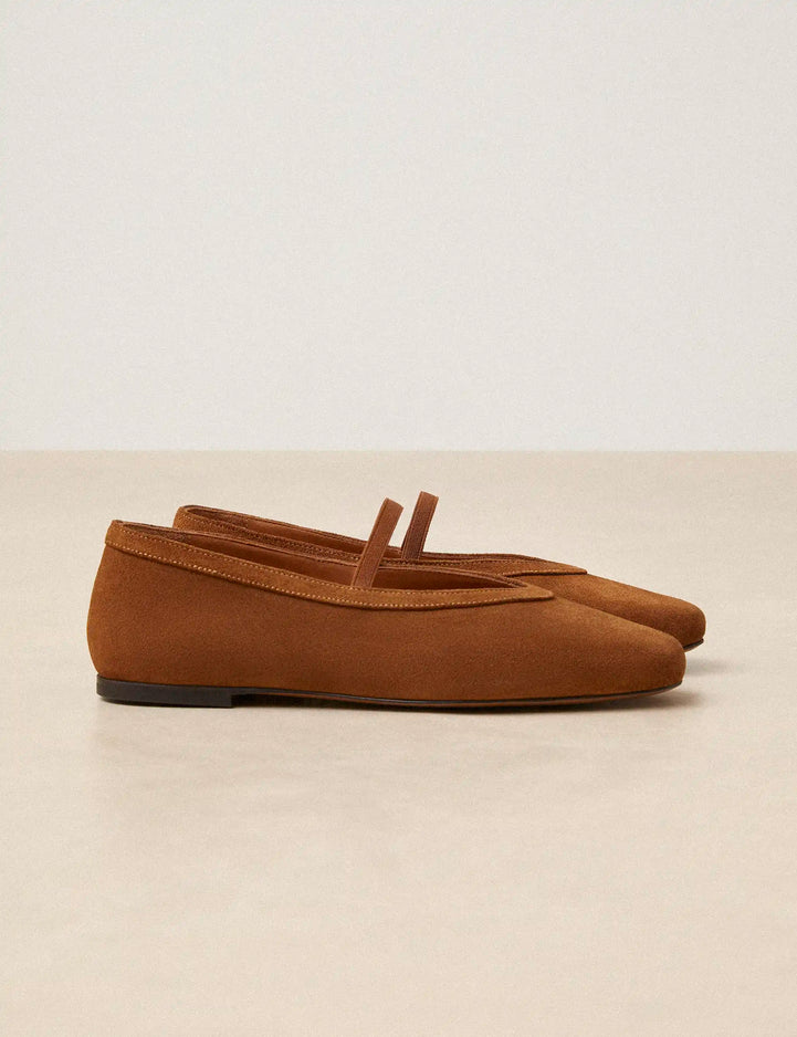 Ballet Flats Suede Cognac - Numéro 136 - Rivecour