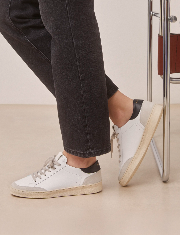 Sneakers Leather White / Black - Numéro 14 - Rivecour