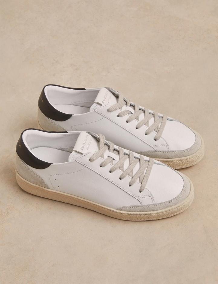 Sneakers Leather White / Black - Numéro 14 - Rivecour