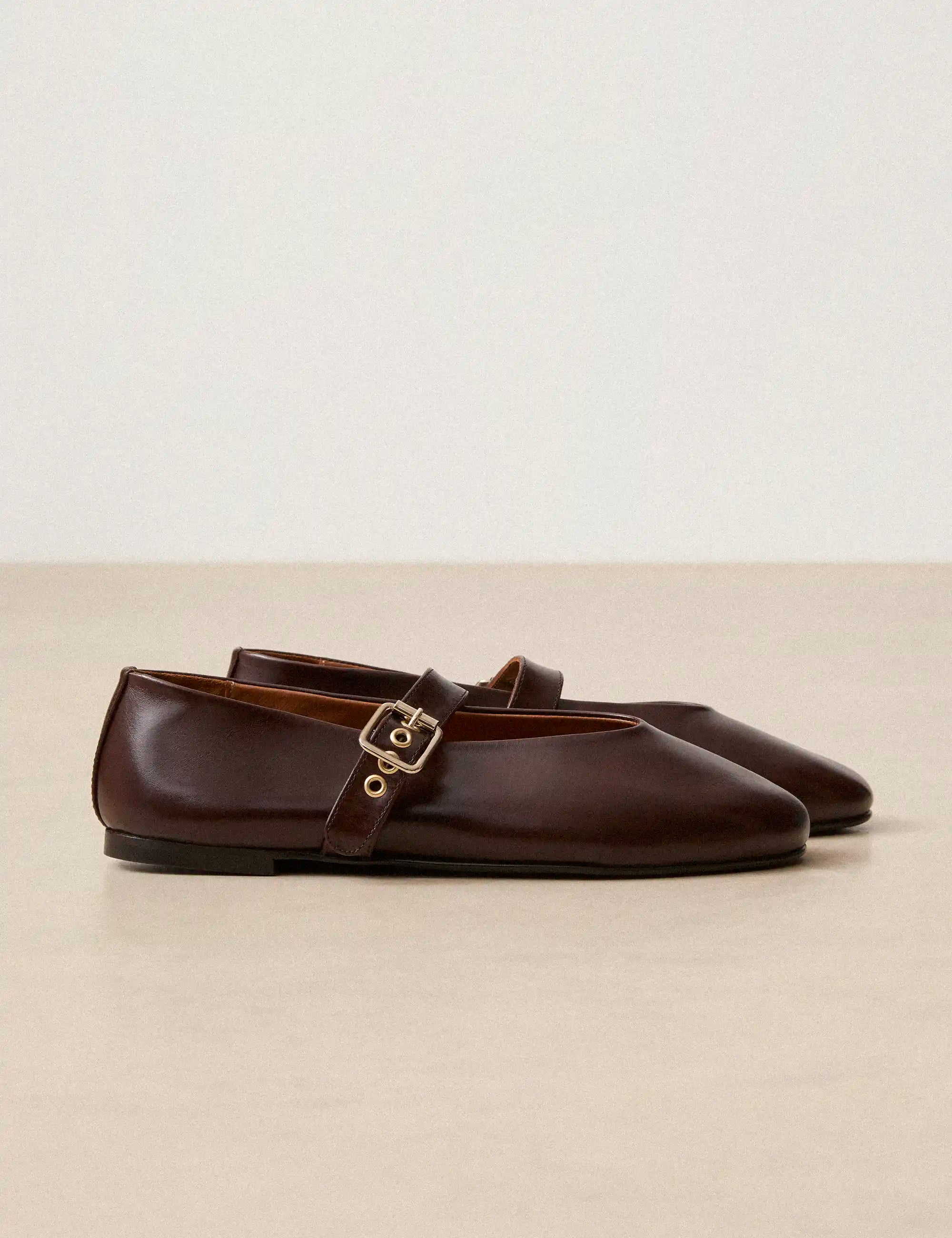 Babies Cuir Marron Chocolat - Numéro 140 - Rivecour