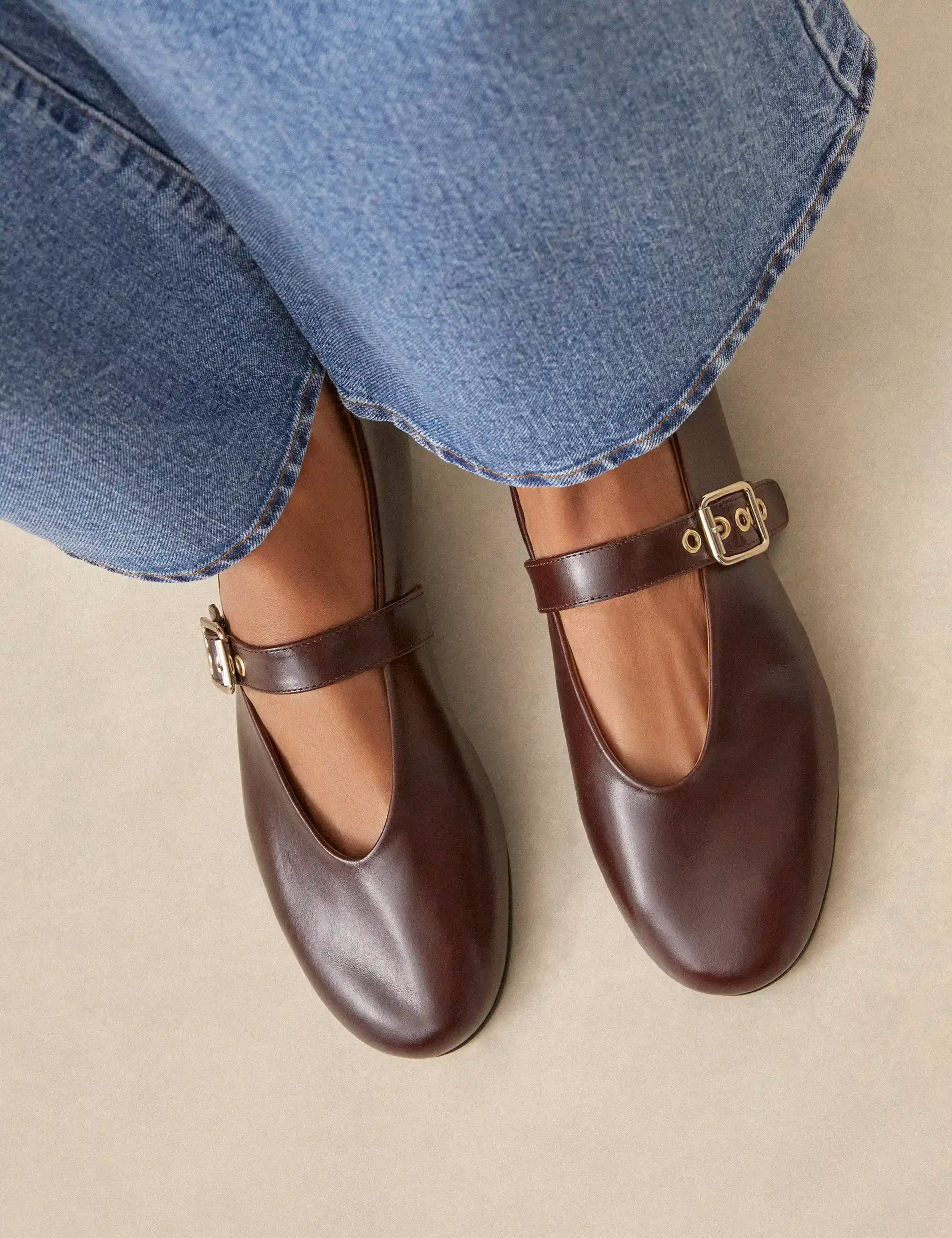 Babies Cuir Marron Chocolat - Numéro 140 - Rivecour