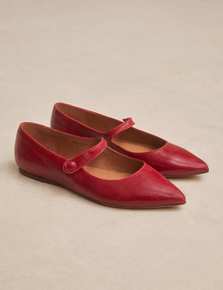 Ballerines Cuir Vernis Rouge - Numéro 144 - Rivecour