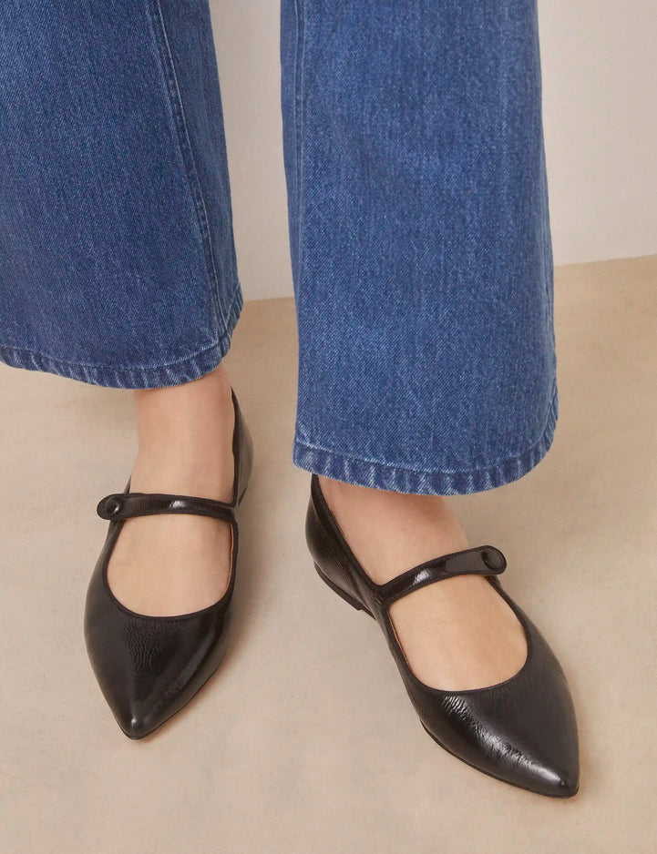 Ballerines Cuir Vernis Noir - Numéro 144 - Rivecour