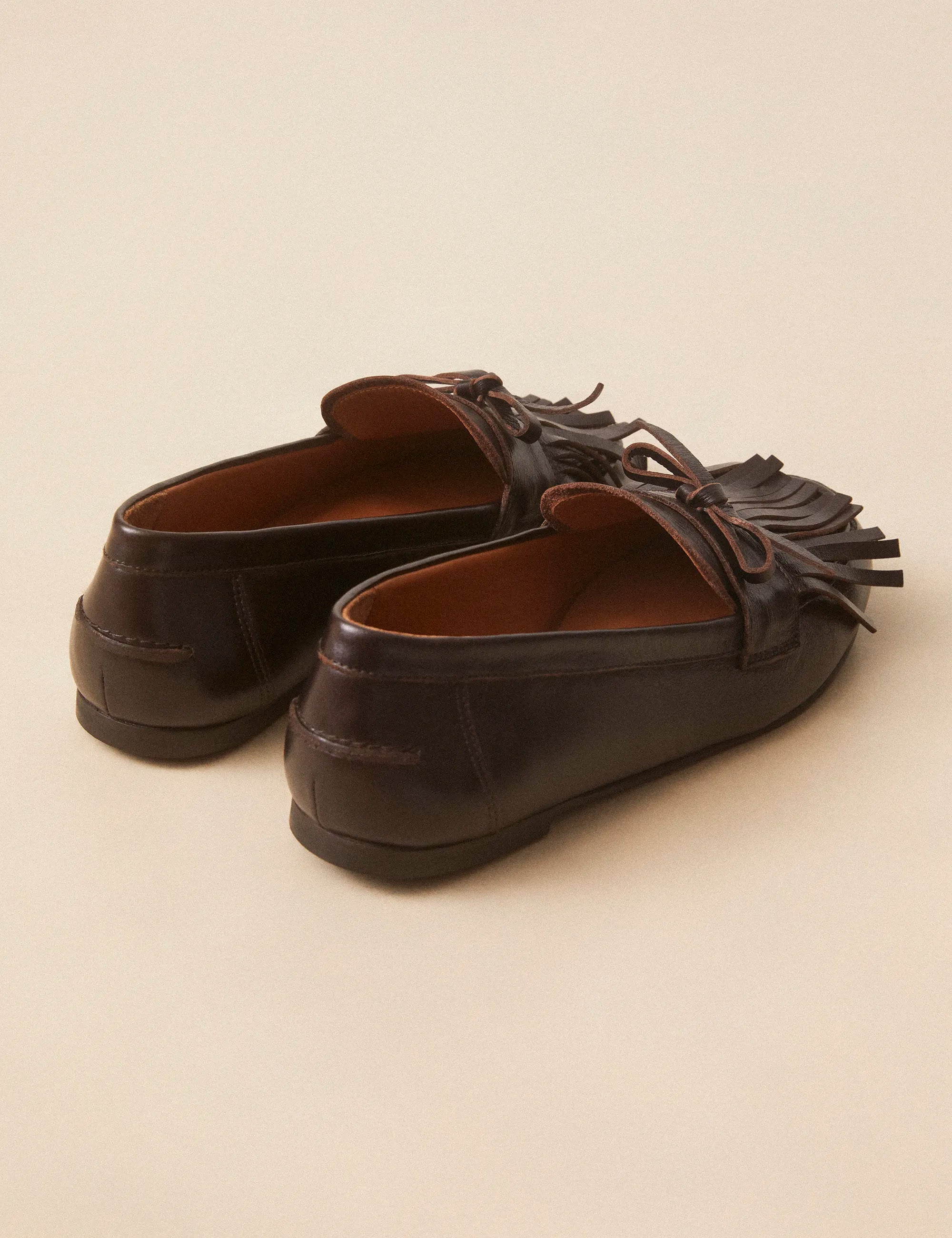 Mocassins Cuir Façon Vintage Marron Chocolat - Numéro 156 - Rivecour