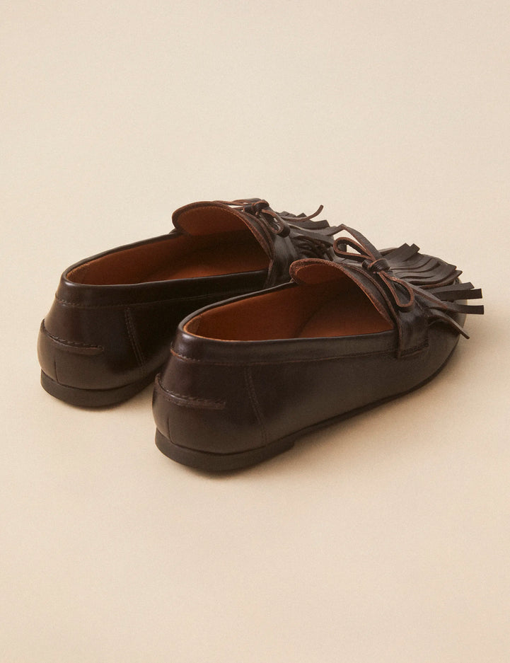 Mocassins Cuir Façon Vintage Marron Chocolat - Numéro 156 - Rivecour