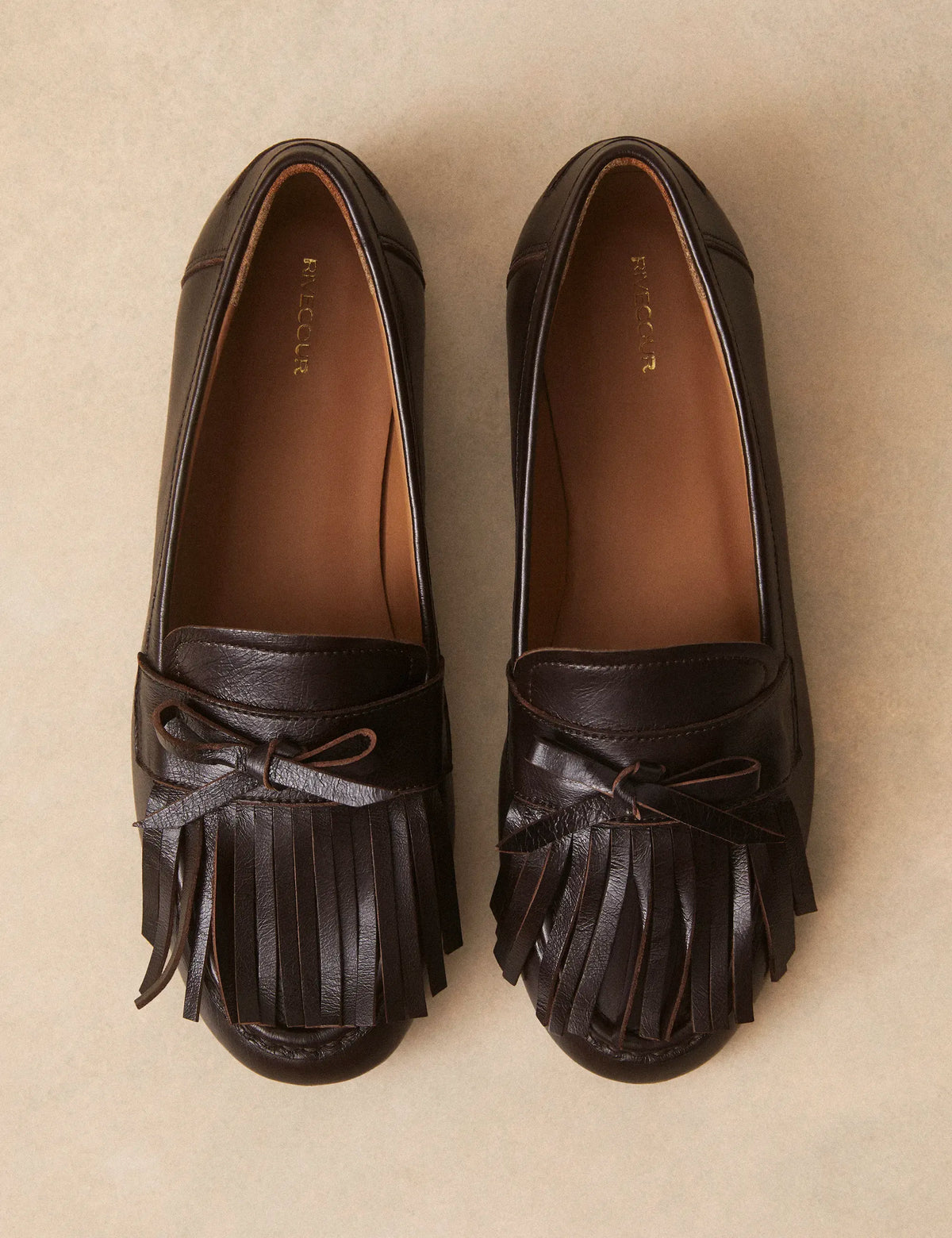 Mocassins Cuir Façon Vintage Marron Chocolat - Numéro 156 - Rivecour