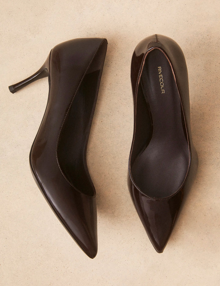 Escarpins Cuir Vernis Marron - Numéro 175 - Rivecour