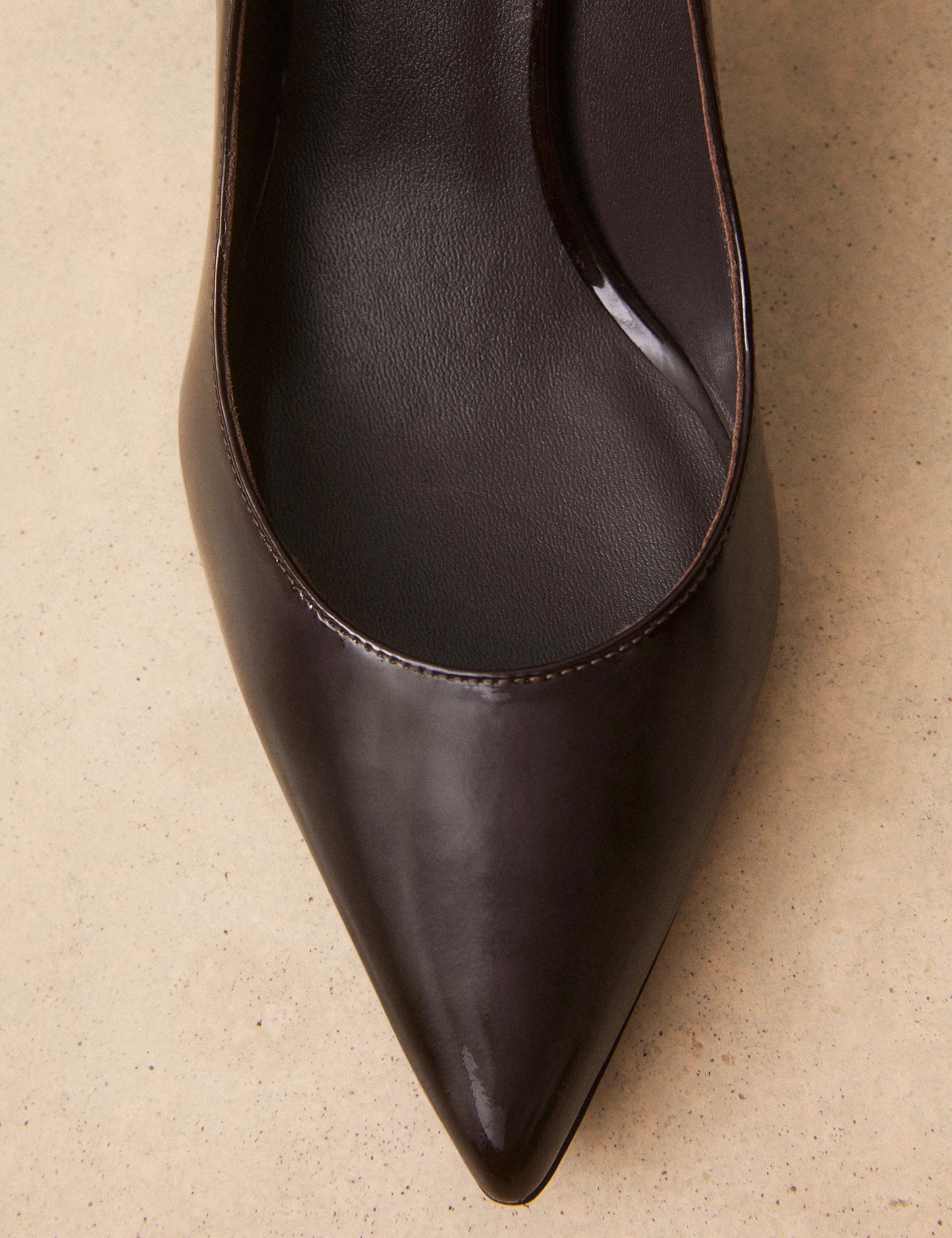 Escarpins Cuir Vernis Marron - Numéro 175 - Rivecour