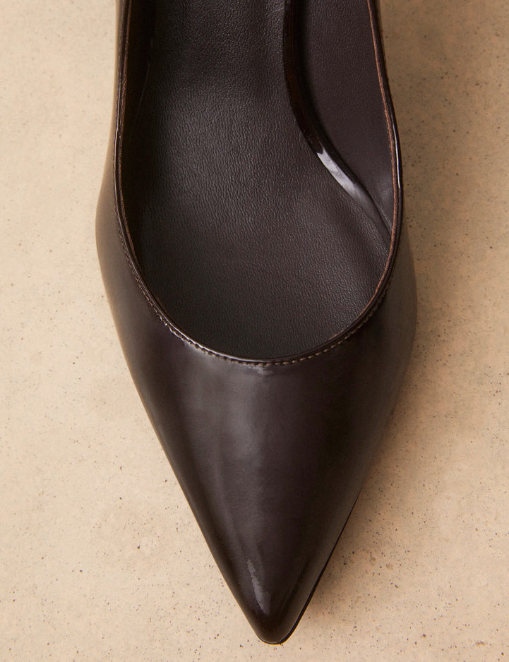 Escarpins Cuir Vernis Marron - Numéro 175 - Rivecour