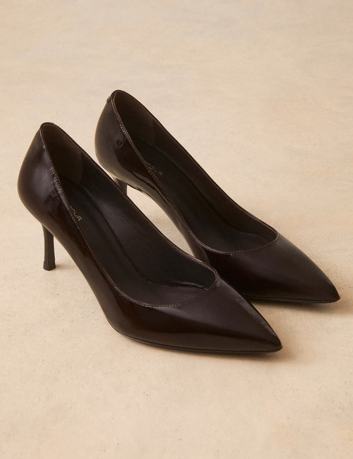 Escarpins Cuir Vernis Marron - Numéro 175 - Rivecour