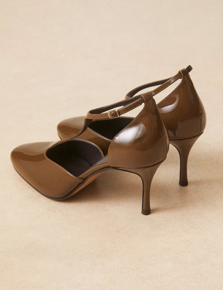 Escarpins Cuir Vernis Kaki - Numéro 176 - Rivecour
