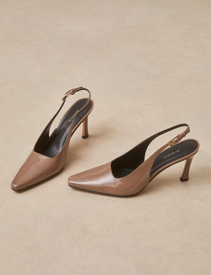 Escarpins Cuir Vernis Mocha - Numéro 178 - Rivecour