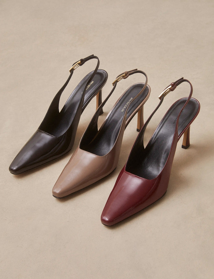 Escarpins Cuir Vernis Marron - Numéro 178 - Rivecour