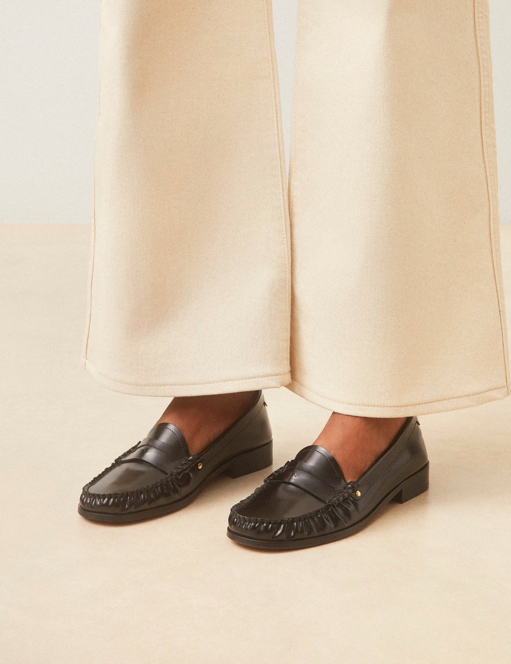Mocassins Cuir Glacé Noir - Numéro 182 - Rivecour
