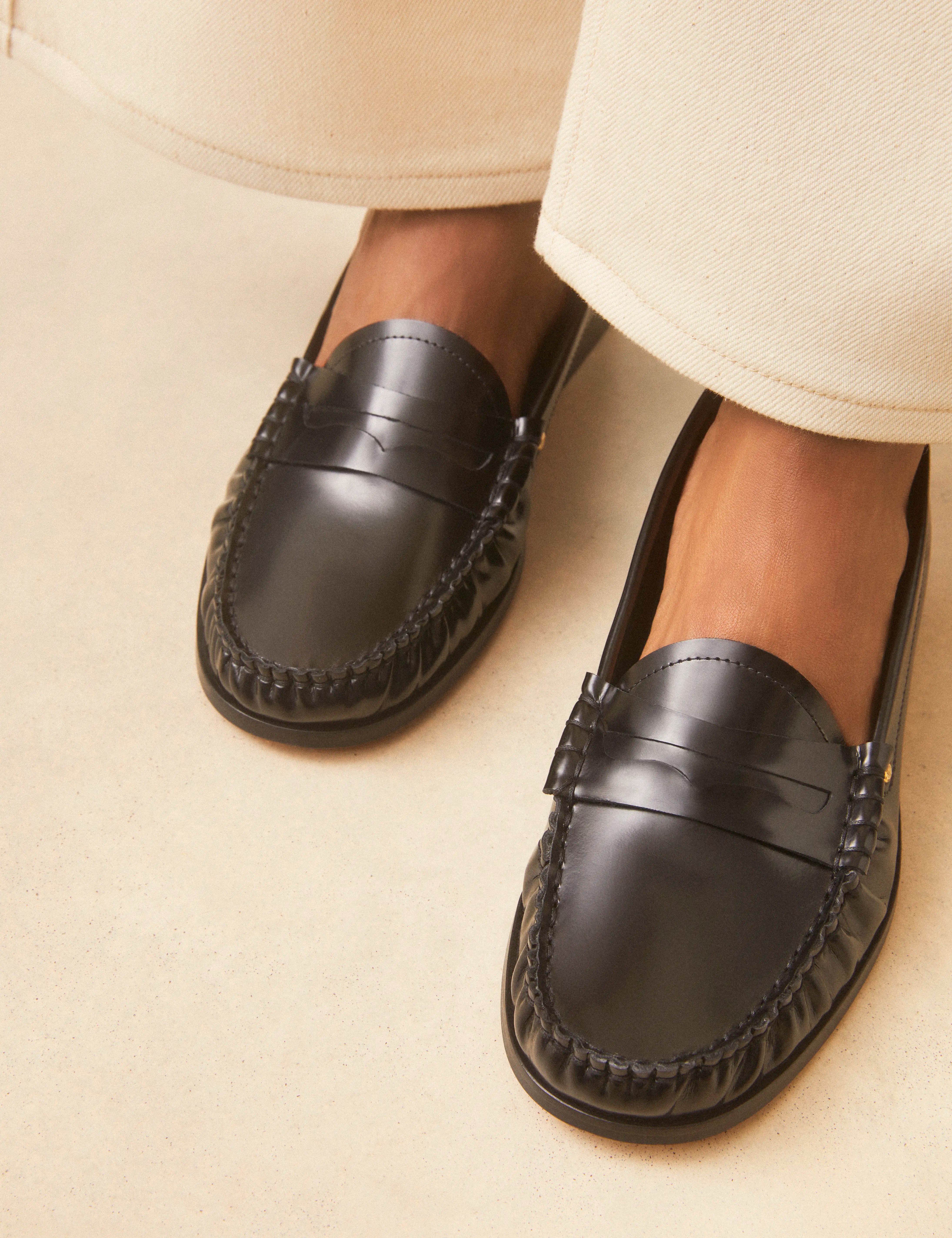 Mocassins Cuir Glacé Noir - Numéro 182 - Rivecour