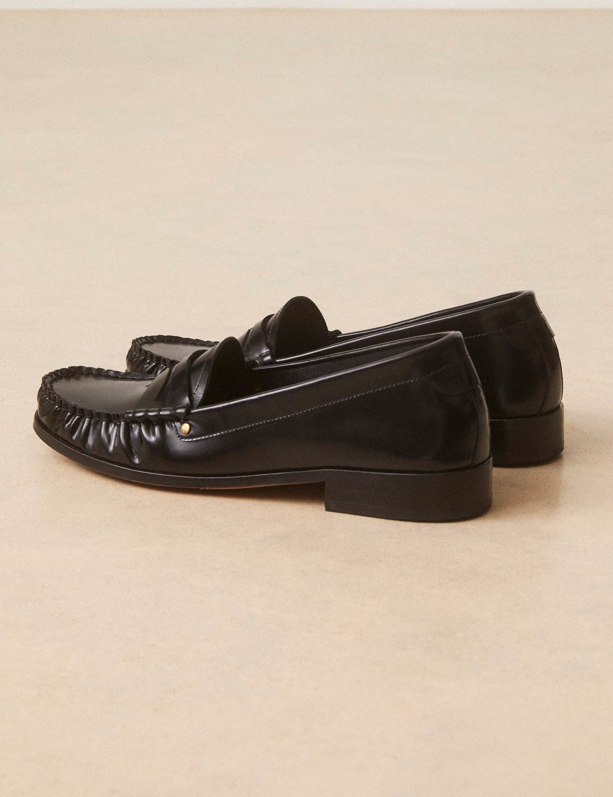 Mocassins Cuir Glacé Noir - Numéro 182 - Rivecour