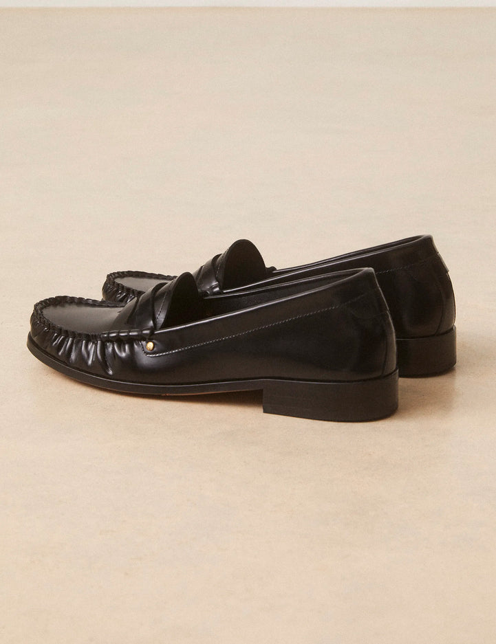 Mocassins Cuir Glacé Noir - Numéro 182 - Rivecour