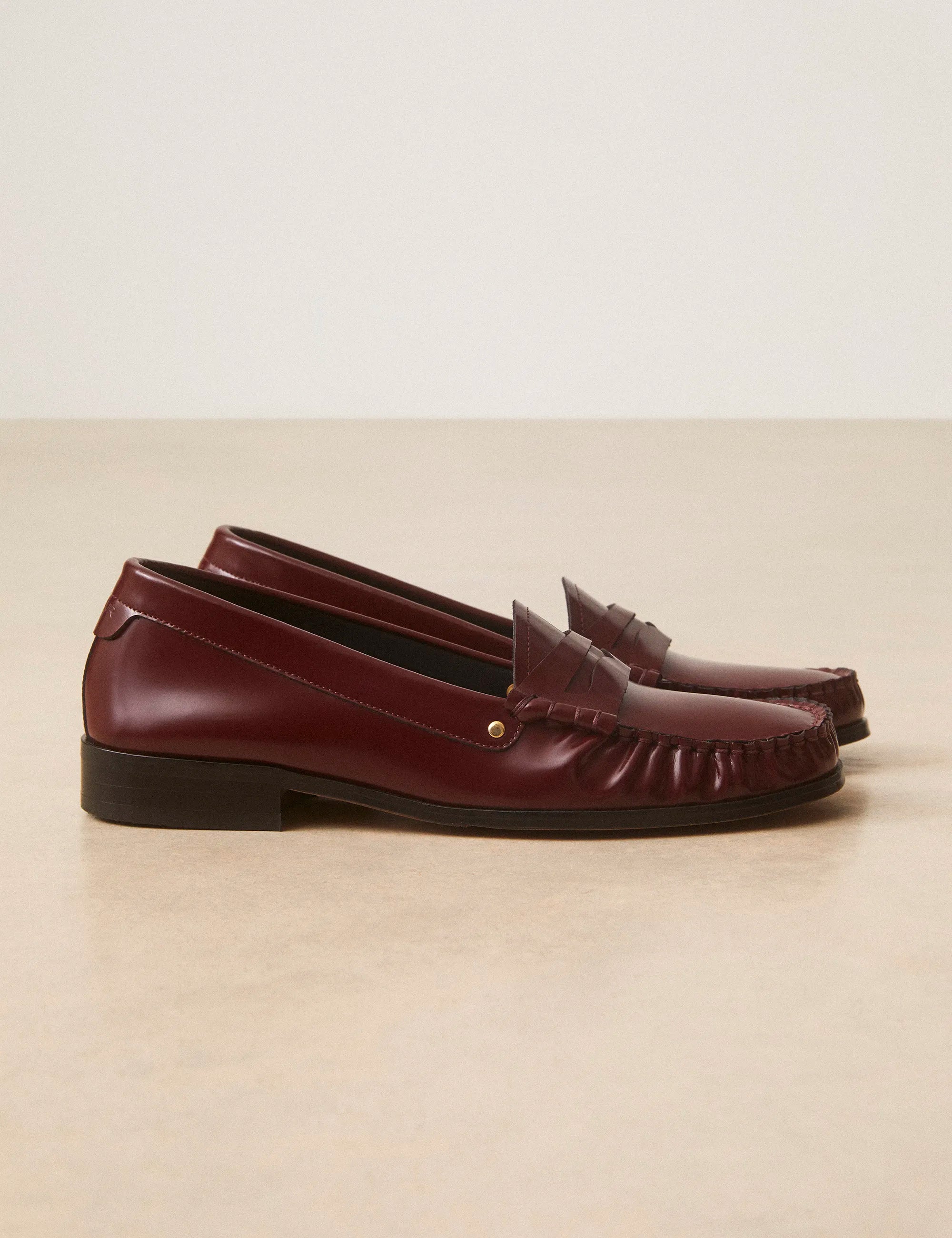 Mocassins Cuir Glacé Bordeaux - Numéro 182 - Rivecour